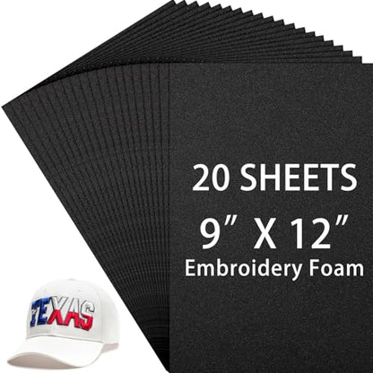 Innconee 20 Pcs 3mm Embroidery Foam EVA Foam Sheets for 3D Embroidery Arts and Crafts, DIY Projects, Hand Sewing, Quilting, Hats, Cosplay Costumes, Pillows(Black,9 x 12 Inch) - color: Black, size: 9 x 12 Inch