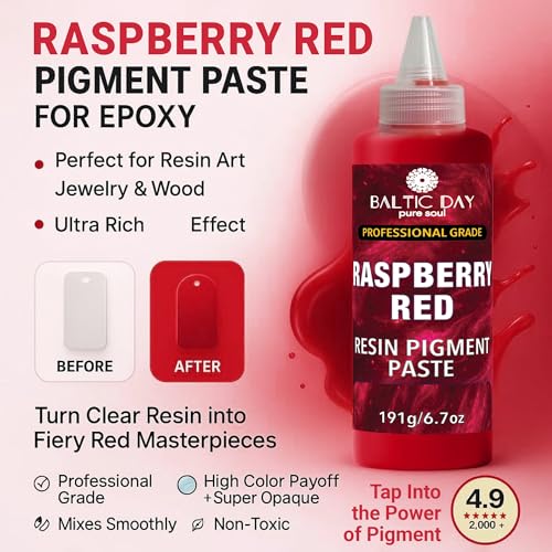 BALTIC DAY Burgundy Red Epoxy Resin Pigment Paste, Extra Large 191g (6.7oz) – Opaque Resin Colorant, Highly Concentrated Epoxy Dye, Mica Powder Alternative for Resin Art, Jewelry, Tumblers, River Tables & Crafts - color: Burgundy Red