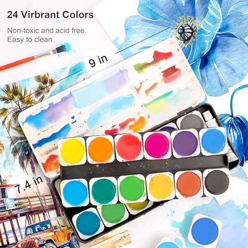 PHOENIX 24 Colors Watercolor Cakes - color: 24 Cakes
