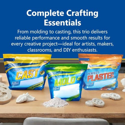 Perfect Cast Mold Casting Powder, Fast-Curing, Non-Toxic, Water-Based Material for DIY Sculptures, Jewelry, Crafts & Models, USA Made, 5 lb Bag - size: 5 lb