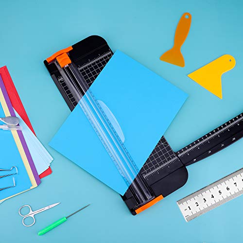Famomatk 23PCS Weeding Tools for Vinyl, Craft Weeding Tools Set with 12Inch Paper Cutter and Trimmer for Scrapbooking,Silhouettes,Cameos,Lettering,Cutting,Craft Paper, Labels and Cardstock(Black) - color: Black