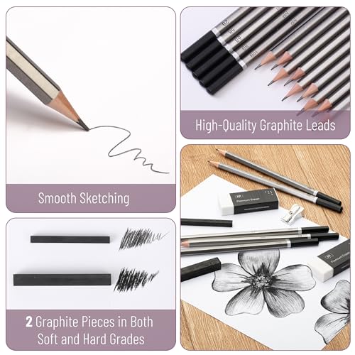 Mr. Pen- Drawing Sketching Pencil Set, 19 pcs, Graphite Pencils (10B-6H) - size: 19 pcs