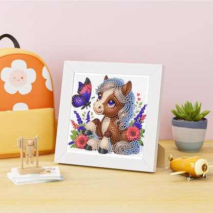 Arttoplus Horse Diamond Art Painting Kits for Kids with Frame 7x7 inch - color: CC1056-US