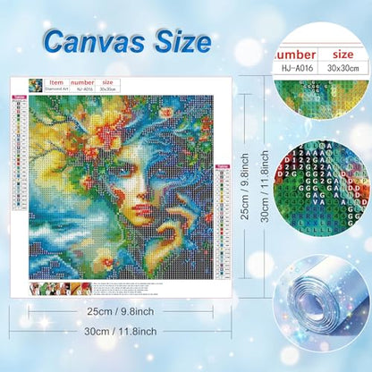 HvasJing Link Diamond Painting Kit for Adults, Flower Fairy Diamond Art Kit