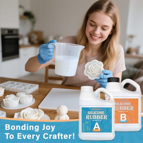 Bond Craftor 15A Silicone Mold Making Kit 64oz, 4H Cure Platinum Silicone | Easy Mixing, High Tear Strength, Non-Toxic Silicone Mold Kit for for Resin, Jewelry, Craft, Soap, Candle, 3D Silicone Molds - size: 64oz
