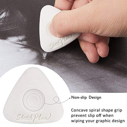 Outus Cube Erasers with Grip Different Shape Eraser Vinyl White Eraser for Art Drawing Writing Sketching (8)