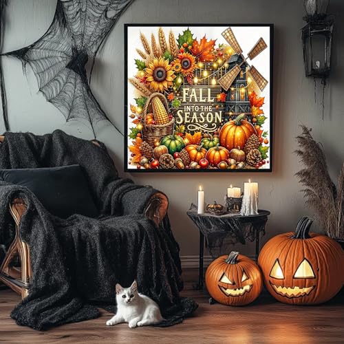 AIBOERL Paint by Numbers Kit for Adults Beginner,Fall Pumpkin, 12X16In | DIY Paint by Number for Adults, Beginner Friendly, High-Definition Color Canvas, Stress Relief, Home Decor, Gifts, Unframed - color: YH04024