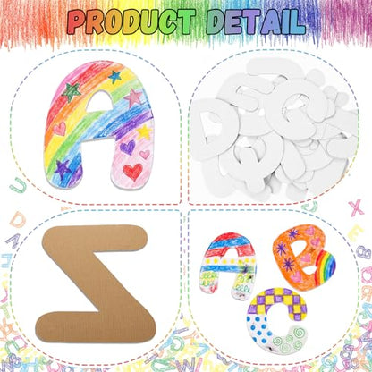 Colarr 26 Pcs 9 in Paintable Alphabet Letters A-Z for Back to School - style: Letter