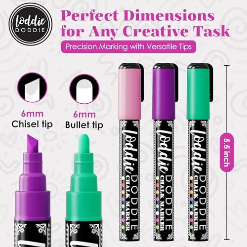 Loddie Doddie Chalk Markers, Chalkboard Markers, Reversible Tips, 16 Pack - size: 1 Count (Pack of 16)