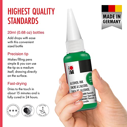Marabu Alcohol Ink - Jungle - Venture into the Heart of Nature's Abundance, Embracing the Lushness and Vitality of the Wilderness - 20ml Bottle