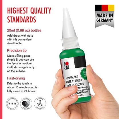 Marabu Alcohol Ink - Jungle - Venture into the Heart of Nature's Abundance, Embracing the Lushness and Vitality of the Wilderness - 20ml Bottle