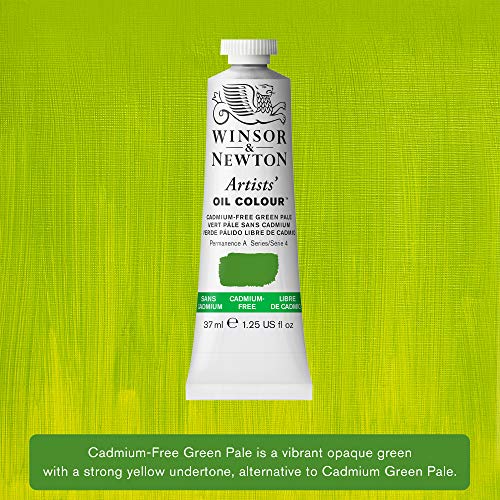 Winsor & Newton Artists' Oil Paint, 37ml Tube, Cadmium-Free Green Pale - color: Cadmium-free Green Pale, style: 1.25-oz Tube