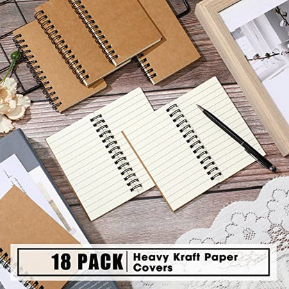 Jutom 18 Pcs Small Spiral Notebook Memo Pad 3x5, Kraft Color - color: Kraft Color