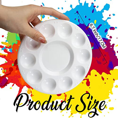 FANDAMEI 20PCS Paint Palette, Paint Tray Palette, Round Paint Trays | Painting Supplies for Kids & Adults, Plastic Paint Palette Tray, Paint Pallets for Students or School Art Painting or Project