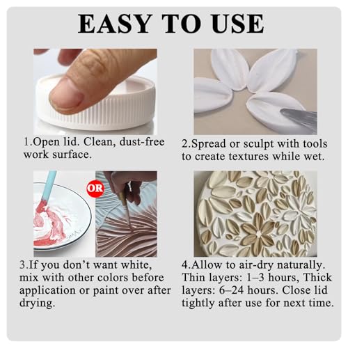 Modeling Paste Kit, Texture Paste Paint for Craft, Modeling Craft Set,Sculpture Art Kit, Perfect for Christmas, Halloween, Thanksgiving & New Year Gifts - color: Modeling Paste Kit