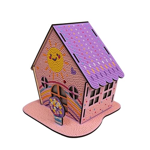 3D Diamond Painting Cabin Kit – DIY Full Drill Miniature House Craft with Rhinestones, Decorative Building Set for Adults & Teens (Rainbow Cottage Cabin) - style: Rainbow Cottage Cabin