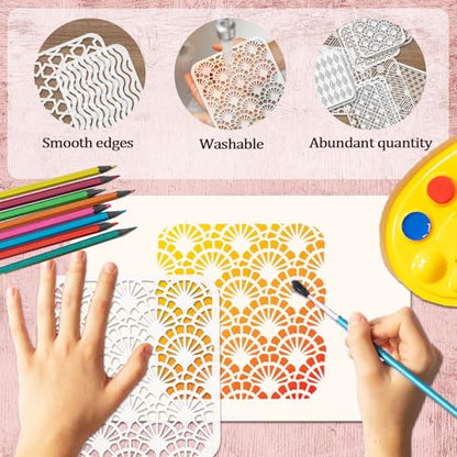 30Pcs Geometric Stencils for Painting,Texture Stencils for Craft - style: Geometric Stencils-30PCS