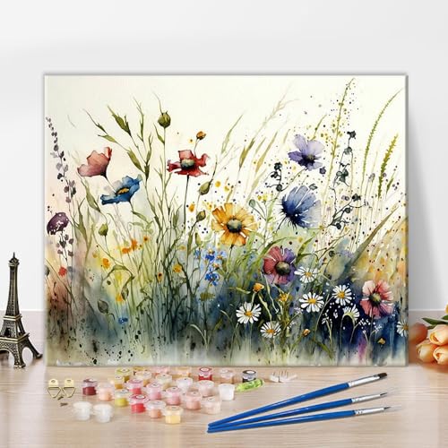 TUMOVO Wildflower Adult Paint by Numbers Kit - color: Flowers