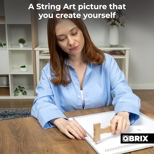 QBRIX Custom String Art Kit | DIY Craft Kit for Adults for Handmade Home Décor Creation | All-in-One Photo String Art Maker | Round or Square Portrait