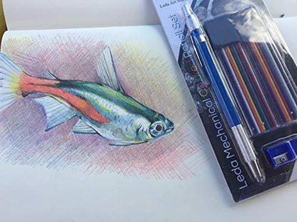 Leda Art 2mm Mechanical Pencil, Drafting Pencils for Drawing, Multicolor - style: 2mm Multicolor Black