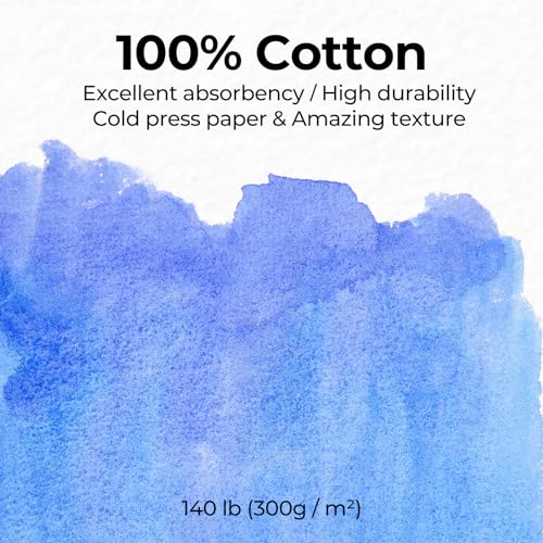 Funto 4x6 100% Cotton Watercolor Paper Postcards, 28 Cards + 2 Stamp Sheets - style: 4x6 Postcards-100% Cotton