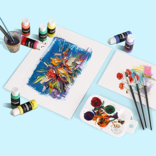 Magicfly Painting Canvas Panels, 5x7, 8x10, Set of 28 with Label Stickers, 100% Cotton Canvas Boards for Painting, Canvas with MDF Board Core, for Acrylic Paint, Oil Paint Dry & Wet Art Media, etc
