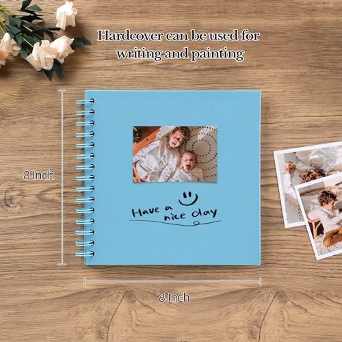potricher 8 x 8 Inch DIY Scrapbook Album 40 Pages with Kraft Paper, Blue - color: Blue, size: 8 Inch 40 Pages