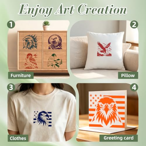 Eagle Stencils for Crafts Reusable 20Pcs Stencils(5.9X5.9 Inch) - color: Eagle 1