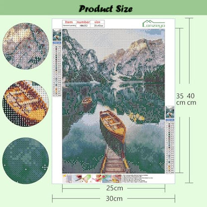 Lanzeyo Diamond Painting Kits for Adults, Landscape Diamond Art Kits, Diamond Dots Kits, Gem Art for Living Room Wall Art (Landscape) - color: 02 Landscape