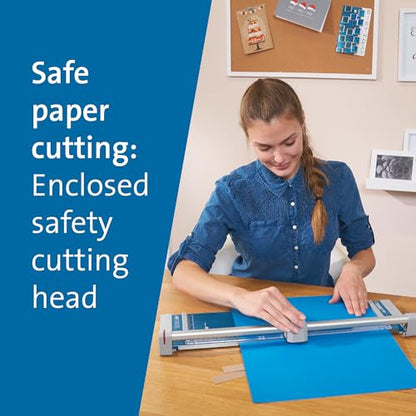 Dahle 508 Personal Rotary Trimmer, 18" Cut Length, 5 Sheet Capacity, Self-Sharpening, Automatic Clamp, German Engineered Paper Cutter - size: 18" Cut Length
