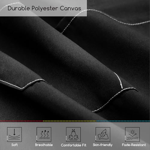 MEEDEN Painting Apron for Men Women: Adjustable Cross Back Waterproof | Polyester Canvas Art Apron with 3 Pockets - Artist Apron for Acrylic Oil & Watercolor Painting, Gardening, Cooking - Black - color: Black
