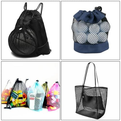 Black Polyester Mesh Fabric 29 x 59 Inch Slight Stretch Netting Cloth for Backpack Pockets, Straps, Shopping Bags, DIY Clothes & Crafts