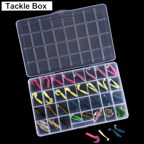 DUOFIRE 32 Grid Bead Organizer Box Clear Plastic Craft Storage 2 Pack - size: 32 Grids | 2 Pack
