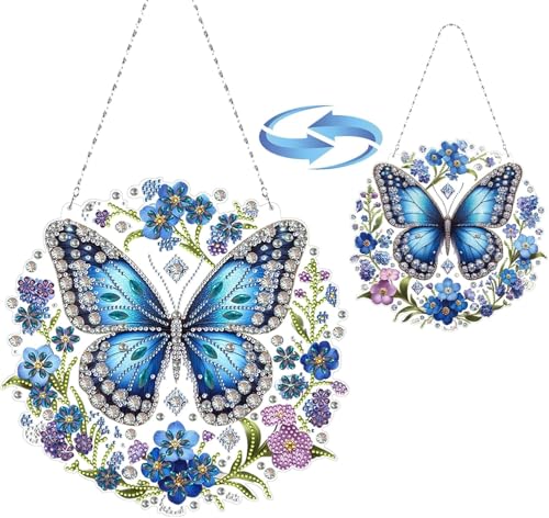 RYMILIE Hanging Diamond Art Kits for Adults Butterfly 8x8inch - color: DP03338