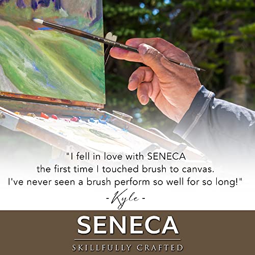 Seneca Artist Brush, Short Filbert 4 (1700SB-4) by Willow Wolfe, Professional Synthetic Bristle Paint Brush for Acrylic, Oil and Water Mixable Oil, S