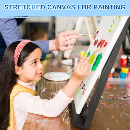 ESRICH Stretched Canvas for Painting, 12 Pack 9x12 Inch Canvas Value Pack,Primed Acid-Free Cotton Blank Canvases, Painting Canvas for Oil & Acrylic Paint. - size: 9x12in-12Pack