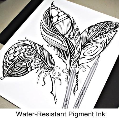 Dyvicl Micro-Pen Fineliner Pens, Black Pigment Liner Multiliner Archival Ink Micro Fine Point Pens for Drawing, Sketching, Journaling, Doodling, 9 Pack