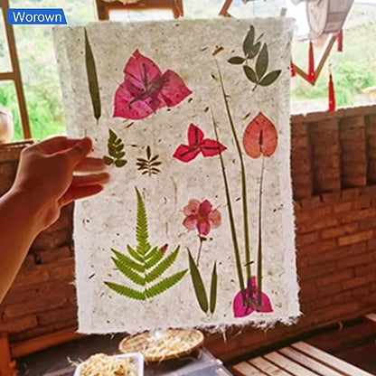 Worown Paper Making Screen Kit, 4 Sizes (A4, A5, A6, A7) Wooden Mould and Deckle with Mesh Set, Papermaking Frame Kit, DIY Handmade Craft Supplies for Paper Making - size: A4, A5, A6, A7