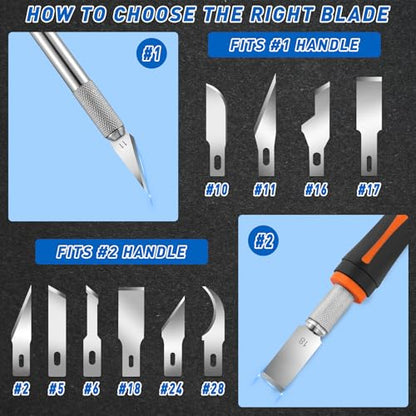 DIYSELF 100 Pack Hobby Knife Blades #24, Carbon Steel Precision Blades | High carbon steel hobby knife refills and craft precision knife blades for detailed cutting and craft projects - style: #24