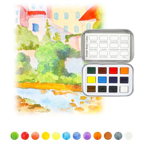 Grabie Set of 60 Color Pocket Watercolor Paint Set, 5 Theme Travel Palette - color: 60 Color 5 Theme