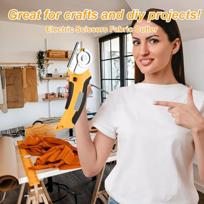 Electric Scissors 4.2V Cordless Cardboard Cutter with Safety Lock | Rotary scissors, Rechargeable Powerful Fabric Cutter, rotary cutter for fabric Cardboard Carpet Leather
