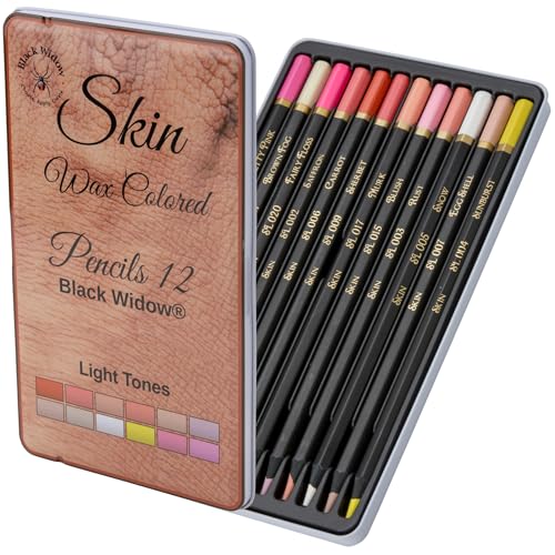 Black Widow Skin Tone Colored Pencils for Adult Coloring - style: Light Skin Tones