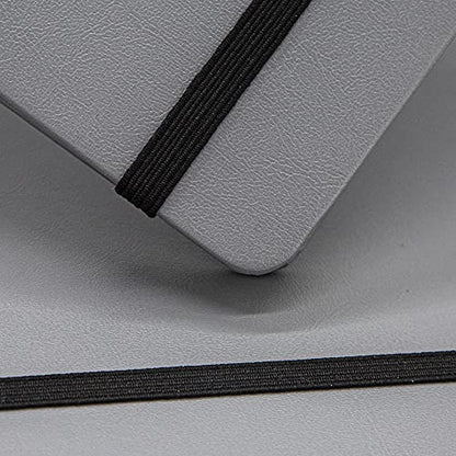 Hardcover Notebook Blank Journal Sketchbook for Drawing, Medium 5.5 by 8.4 Inch, 100 GSM Thick Paper (Grey, Plain) - color: Gray