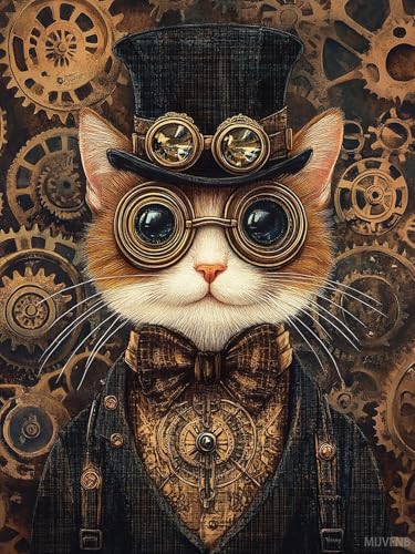 MIJVFNB DIY Cross Stitch Kit for Beginners Adorable Cat 11CT Embroidery Kit with Pattern Stamped Needlepoint Craft Kit 30x40cm