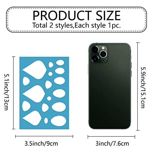 GORGECRAFT 2 Styles Leather Earrings Making Jewelry Shape Template Teardrops Reusable Plastic Cutouts Cutting Stencil Lapidary Templates for Tear Drop Bracelets Making Jewelry DIY Crafts 5”x3.5” - style: Art Deco