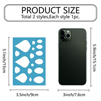 GORGECRAFT 2 Styles Leather Earrings Making Jewelry Shape Template Teardrops Reusable Plastic Cutouts Cutting Stencil Lapidary Templates for Tear Drop Bracelets Making Jewelry DIY Crafts 5”x3.5” - style: Art Deco