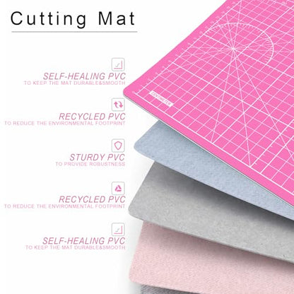 DIYSELF 9in×12in Cutting Mat, A4 Self Healing Craft Mat for Sewing - color: Pink, size: 12"L x 9"W