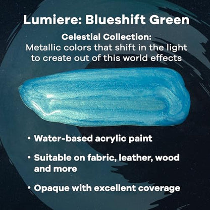 Jacquard Lumiere Acrylic - Blueshift Green, 2.25 oz Jar - color: Blue Shift Green, size: 2.25 Fl Oz (Pack of 1)