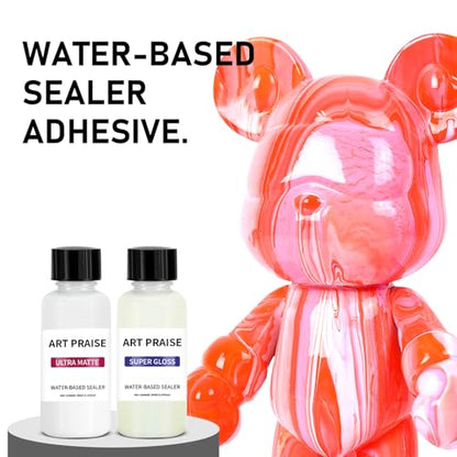 Premium Air Dry Clay Varnish Set, Matte & Gloss Finish, Air Dry Clay Glaze for Pottery and Acrylic Paint, Colourless, High Gloss & Scratch Resistant (30ml Each)