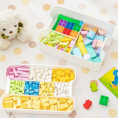 13 QT Plastic Storage Box with Removable Tray Craft Organizers and Storage Clear Storage Container with lid for Arts & Crafts, Playdoh, Beads, Crayons